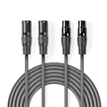 Pikkukuva 1 / 4: Nedis Balansoitu Audiojohto | 2x XLR 3-Pin uros | 2x XLR 3-Pin naaras | Niklattu | 0.50 m | Pyöreä | PVC | Tummanharmaa | Pahvikotelo