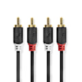Pikkukuva 2 / 4: Nedis Stereoäänikaapeli | 2x RCA uros | 2x RCA uros | Kullattu | 2.00 m | Pyöreä | Antrasiitti | Laatikko