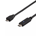 Pikkukuva 3 / 5: DELTACO USB 2.0 -kaapeli, Type C - Type Micro B uros, 1m, musta
