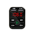 Miniatyrbillede 3 af 5: 2-i-1 FM-sender med dobbelt USB-stik, display og knapper, Sort