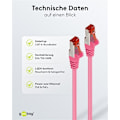 Miniatyrbillede 7 af 7: Goobay Netværkskabel CAT 6, S/FTP (PiMF), magenta, 3 m kobberleder (CU), halogenfri kabelkappe (LSZH)