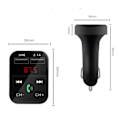 Miniatyrbillede 4 af 5: 2-i-1 FM-sender med dobbelt USB-stik, display og knapper, Sort