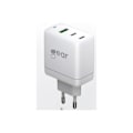 Miniatyrbillede 1 af 3: GEAR Lader GAN 220V 2xUSB-C+1xUSB-A PD 45W+18W+5A (total 65W) Hvid