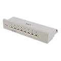 Miniatyrbild 2 av 5: DELTACO Patchpanel, 8xRJ45, Cat6a, väggmonterbar, 10Gbps, grå