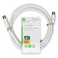 Pikkukuva 4 / 4: Nedis Koaksiaalikaapeli | IEC (Coax) Uros | IEC (Coax) Naaras | Niklattu | 120 dB | 75 Ohm | Nelinkertainen suojaus | 1.50 m | Pyöreä | PVC | Valkoine