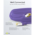 Miniatyrbillede 4 af 7: Goobay RJ45 netværkskabel S/FTP (PiMF), 500 MHz, med CAT 7 råkabel, violet, 7,5 m LSZH halogenfri kabelkappe, kobber, RJ45-hanstik (CAT 6A)