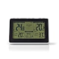Miniatyrbild 2 av 11: Nedis Väderstation | Inomhus & utomhus | Inklusive trådlös vädersensor | Väderprognos | Tidsdisplay | LCD-skärm | Alarmklockfunktion