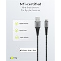 Pikkukuva 5 / 9: Goobay Lightning till USB-A-textilkabel med metallpluggar 0,5 m elegant och extra robust anslutningskabel för t.ex. Apple iPhone, iPad (Apple MFi cert