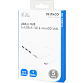 Miniatyrbillede 7 af 7: DELTACO USB 3.1 Gen 1 hub, USB-C, 3USB A, SD/microSD reader, white