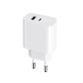 Miniatyrbild 1 av 3: Maxlife MXTC-06 - PD QC Väggladdare 1x USB-C, 1x USB, 30W, Vit