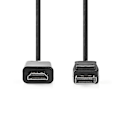 Pikkukuva 3 / 4: Nedis DisplayPort kaapeli | DisplayPort uros | HDMI™ liitin | 1080p | Niklattu | 2.00 m | Pyöreä | PVC | Musta | Label