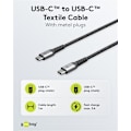 Miniatyrbild 4 av 8: Goobay USB-C™-till-USB-C™-textilkabel med metallkontakter 1 m elegant och extra robust anslutningskabel för enheter med USB-C™-port