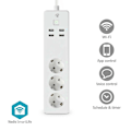 Pikkukuva 1 / 11: Nedis SmartLife Jatkojohto | Wi-Fi | 3x Maadoitettu virtaliitin (CEE 7/3) / 4 x USB | 16 A | 3680 W | 1.80 m | -10 - 40 °C | Android™ / IOS | Valkoine
