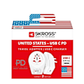 Miniatyrbillede 3 af 7: SKROSS World Adapter - World to USA USB-C™ PD til alle jordede og ujordede enheder (2- og 3-polet) med integreret, ultrahurtig USB-C™-oplader (Power D