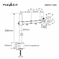 Pikkukuva 10 / 11: Nedis Monitorin Pöytäteline | 1 Näyttö(t) | 15 - 32 " | 75x75 / 100x100 | Täysin Säädettävä