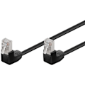 Pikkukuva 1 / 6: Goobay Patch-kaapeli CAT 5e, 2x 90° kulma, F/UTP, musta, 3 m kupari