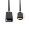 Pikkukuva 3 / 5: Nedis USB-C™ Sovitin | USB 3.2 Gen 1 | USB-C™ Uros | USB-A Naaras | 5 Gbps | 0.15 m | Pyöreä | Niklattu | PVC | Antrasiitti | Laatikko