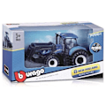 Pikkukuva 3 / 3: Tractor w/front loader N.H. T7.615 10cm blue