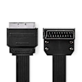 Miniatyrbillede 1 af 4: Nedis SCART-kabel | SCART Han | SCART Han | Nikkelplateret | 480p | 2.00 m | Fladt | PVC | Sort | Konvolut