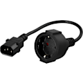 Miniatyrbillede 2 af 3: DELTACO apparatadapter, IEC C14 han til CEE 7/4 (Schuko) hun, 0,2m