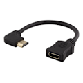 Pikkukuva 1 / 3: DELTACO HDMI-sovitin, 0,2m, taipuisa, lovitettu oikealta, UHD, musta