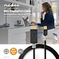 Miniatyrbillede 4 af 6: Nedis Mini DisplayPort kabel | DisplayPort 1.4 | Mini DisplayPort han | HDMI™ Stik | 48 Gbps | Guldplateret | 2.00 m | Runde | PVC | Antracit | Window