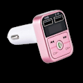 Miniatyrbillede 1 af 2: 2-i-1 FM-sender med dobbelt USB-stik, display og knapper, Rosa
