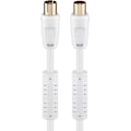 Pikkukuva 1 / 5: Goobay Antennkabel med ferrit (80 dB), dubbelskärmad guldpläterad, koaxial-plugg > koaxial-uttag (helt skärmad)