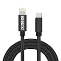 Miniatyrbillede 1 af 2: NORDIQZENZ USB-C til Lightning Tekstilkabel, 2m, Sort