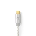 Pikkukuva 7 / 10: Nedis USB kaapeli | USB 2.0 | USB-C™ Uros | USB Micro-B Uros | 10 W | 480 Mbps | Kullattu | 3.00 m | Pyöreä | Nailon / Punottu | Alumiini | Laatikko k