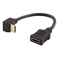 Miniatyrbillede 1 af 3: DELTACO Flexible HDMI adapter, 0,2m, right-down, HDMI M/F, UHD, black