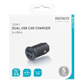 Miniatyrbillede 4 af 4: DELTACO 12/24 V USB-billader, dobbelte USB-A porte, 2,4 A, 12 W