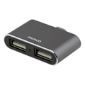 Pikkukuva 2 / 2: DELTACO USB-C mini hubb, 2x USB-A 2,0, 480 Mbps, 0,5A, rymdgrå