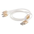 Miniatyrbild 1 av 4: EPZI Multiladdare, USB-C, Lightning, Micro USB, USB-A, 1m, vit