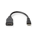 Pikkukuva 3 / 6: Nedis High Speed ​​HDMI ™ Kaapeli Ethernet | HDMI™ Mini | HDMI™ Ulostulo | 4K@30Hz | 10.2 Gbps | 0.20 m | Pyöreä | PVC | Musta | Kirjekuori
