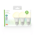 Miniatyrbillede 4 af 6: Nedis LED Pære E27 | A60 | 8.0 W | 806 lm | 2700 K | Varm Hvid | Retro stil | Frosted | 3 stk
