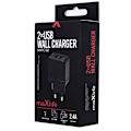 Miniatyrbillede 5 af 5: Maxlife USB-snabbladdare, MXTC-02, 2xUSB, fast charge, svart (2,4 A)