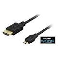 Miniatyrbild 1 av 3: Deltaco HDMI till micro HDMI-kabel, 1 meter (HDMI-1013)