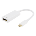 Pikkukuva 2 / 4: DELTACO sovitin USB 3.1 - DP, Type C uros - DP naaras, 4K, UHD, valk.