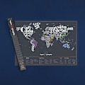 Miniatyrbillede 1 af 2: World Wide Scratch Map - kort, hvor du ridser navnene på de steder, du har besøgt