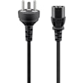 Pikkukuva 1 / 5: Goobay IEC-kabel Danmark typ K, 2 m, svart Danmarksplugg (typ K, IEC 60906-1) > C13 apparatuttag (IEC-kontakt)