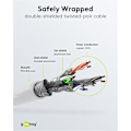 Miniatyrbild 5 av 7: Goobay Patchkabel CAT 6A, S/FTP (PiMF), vit, 1 m opparledare (CU), halogenfri kabelhölje (LSZH)
