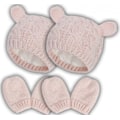 Miniatyrbillede 2 af 4: 2 x mössor 2 x par vantar för bebis, Large, Rosa
