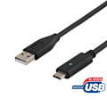 Pikkukuva 2 / 4: DELTACO USB 2.0 -kaapeli, Type A - Type C uros, 1,5m, musta