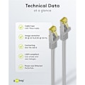 Miniatyrbillede 7 af 7: Goobay RJ45 netværkskabel S/FTP (PiMF), 500 MHz, med CAT 7 råkabel, grå, 3 m LSZH halogenfri kabelkappe, kobber, RJ45-hanstik (CAT 6A)