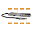 Miniatyrbillede 7 af 9: Nedis USB Multi-Port Adapter | USB 3.2 Gen 1 | USB-C™ Han | HDMI ™ -udgang / RJ45 Hun / SD / 2x USB-C™ / 3.5 mm Hunstik / 3x USB-A Hun | 5 Gbps | 0.20