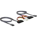Miniatyrbillede 2 af 2: DeLOCK SATA-kabel til at tilslutte 2 SATA-harddiske til et Molex 4-pin