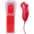 Miniatyrbillede 6 af 6: Remote Plus + Nunchuck kompatibel med Wii-Wii U, Röd