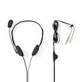 Miniatyrbillede 10 af 10: Nedis PC-headset | On-Ear | Stereo | 2x 3.5 mm | Fold-Away Mikrofon | Sort