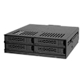 Miniatyrbillede 1 af 4: 4x 2.5" SATA/SAS in 1x 5.25" bay mobile rack screwless trays black